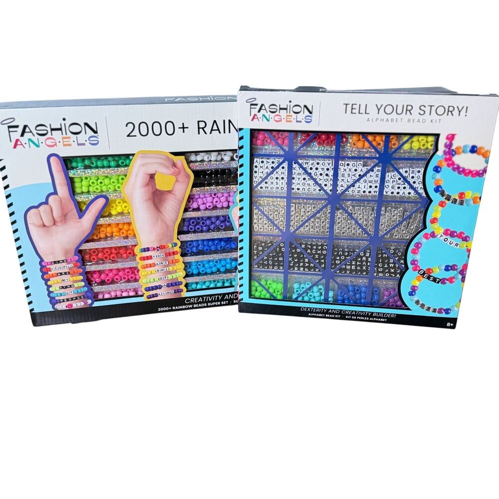 Fashion Angels Beads Set of Two: 2000+ Rainbow Beads & Alphabetic Set Super Set